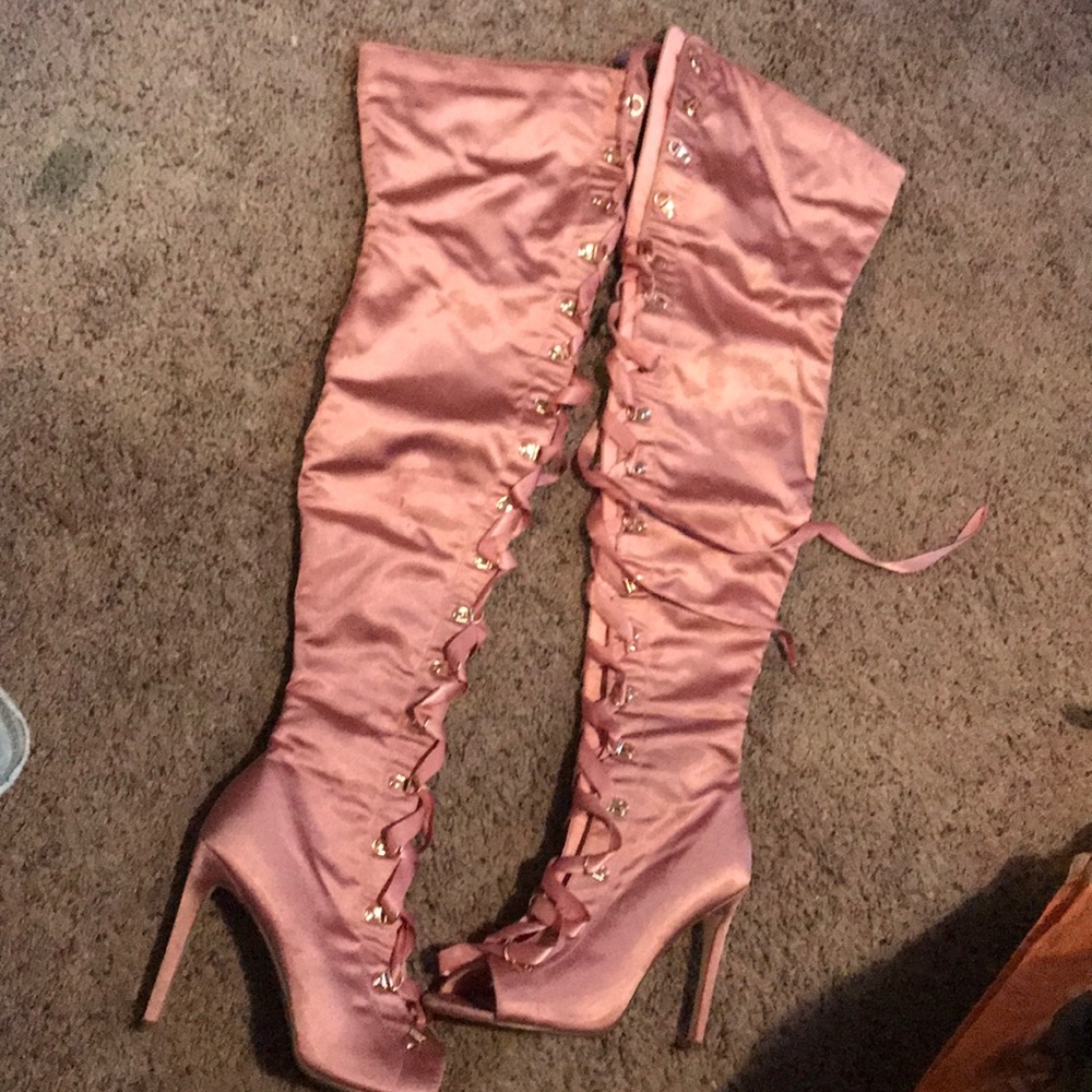 Open box never worn knee high heel boots